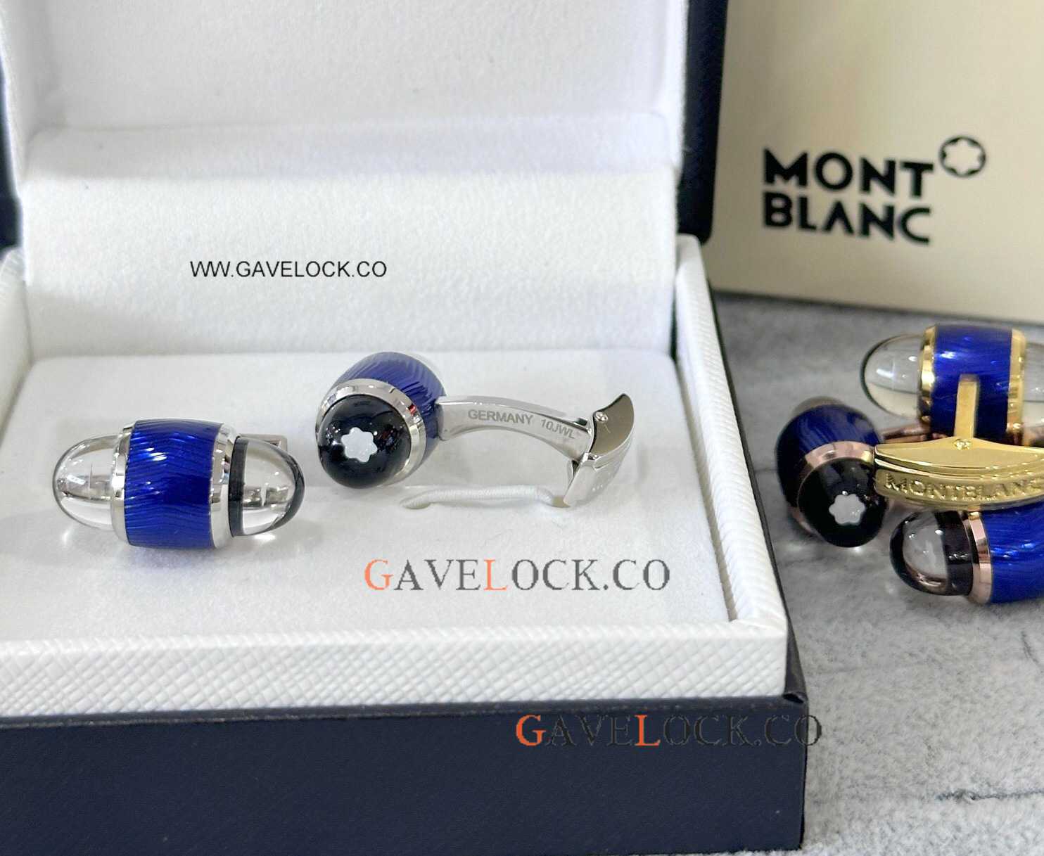 Copy Mont blanc Starwalker Floating Star Cufflinks Blue-Silver